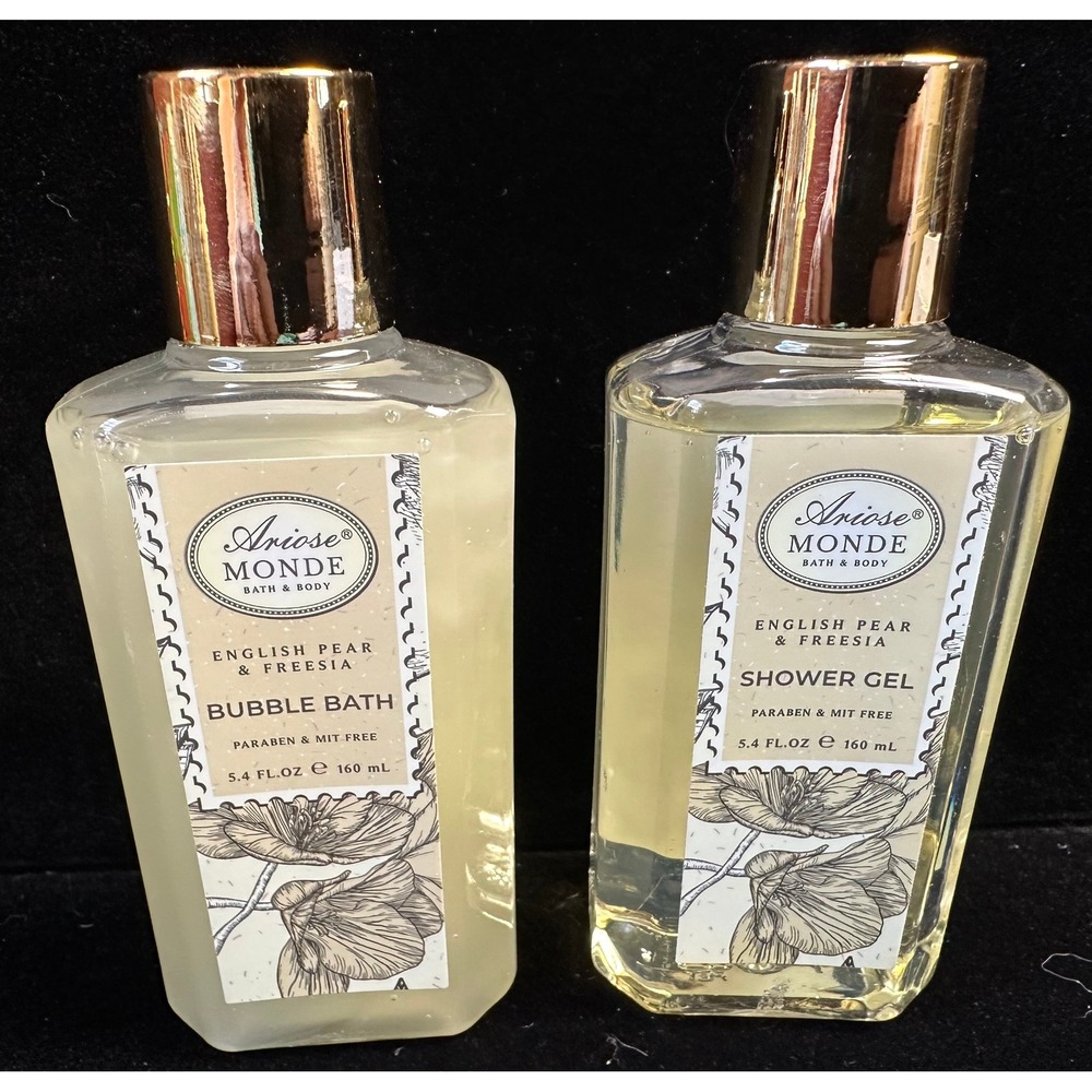 Ariose Monde English Pear & Freesia Bubble Bath and Shower Gel‎ Set 5.4oz 2pc